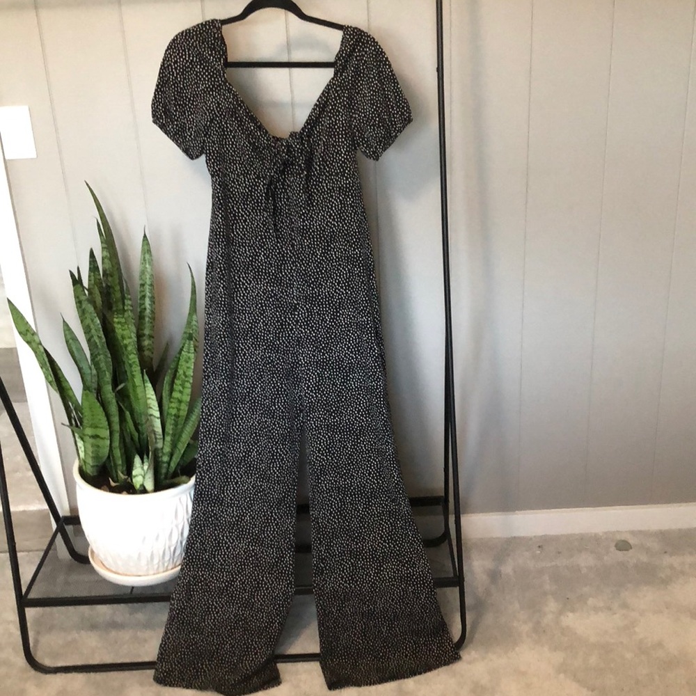 AUDREY 3PLUS1 BLACK/WHITE POLKA DOT JUMPSUIT